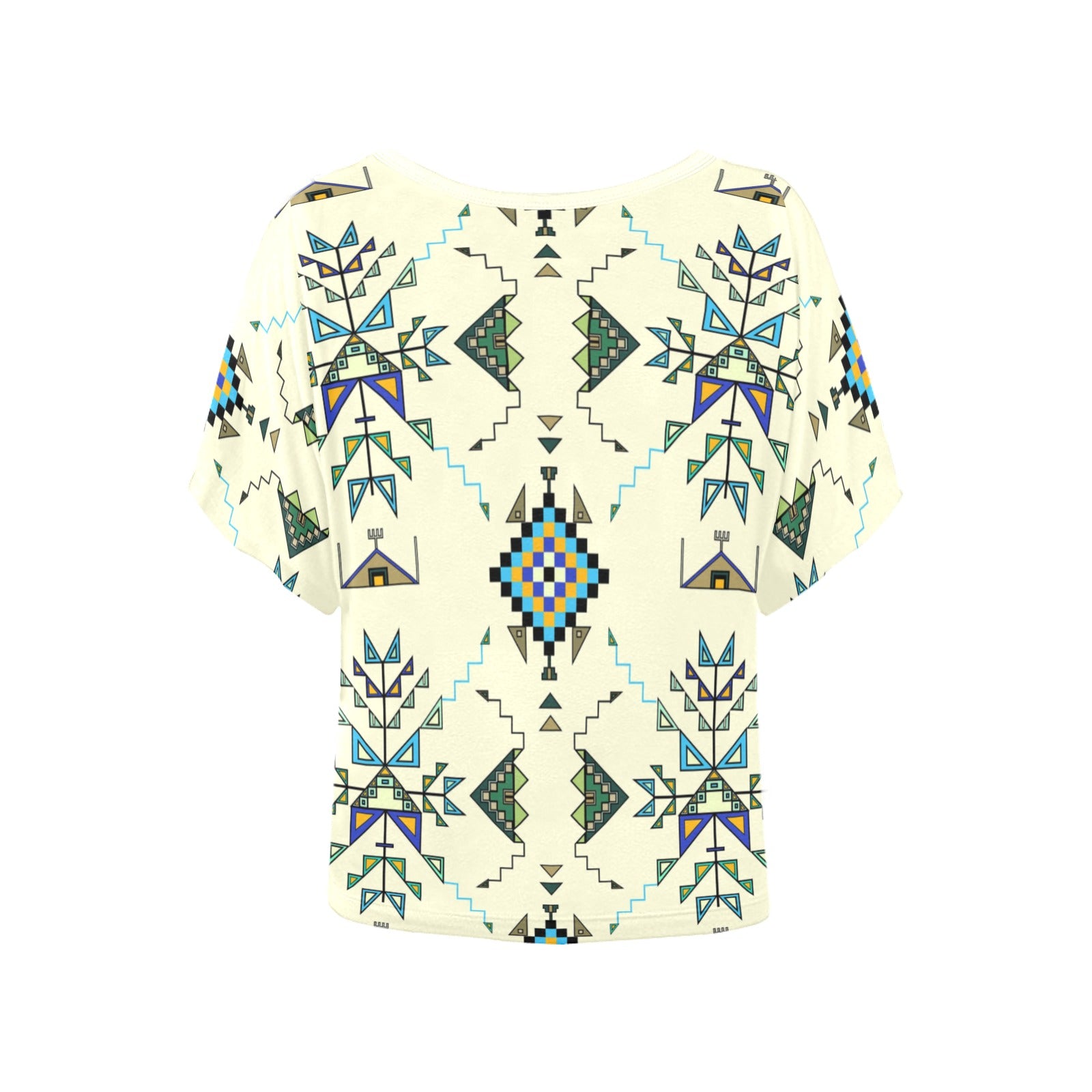 Bear Shield Cream Women's Batwing-Sleeved Blouse T shirt