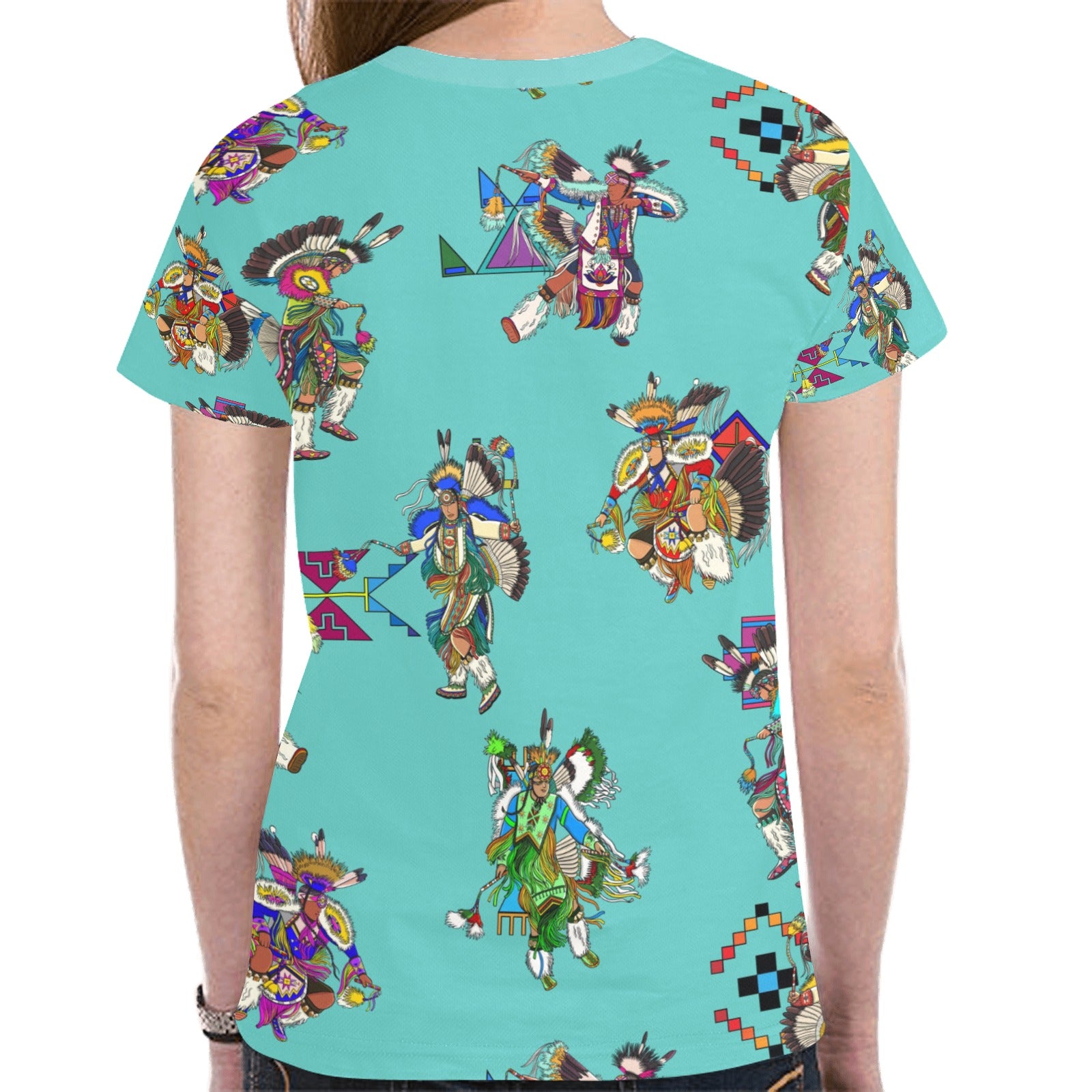 Men's Fancy Dancers Eggshell Blue T-shirt for Women