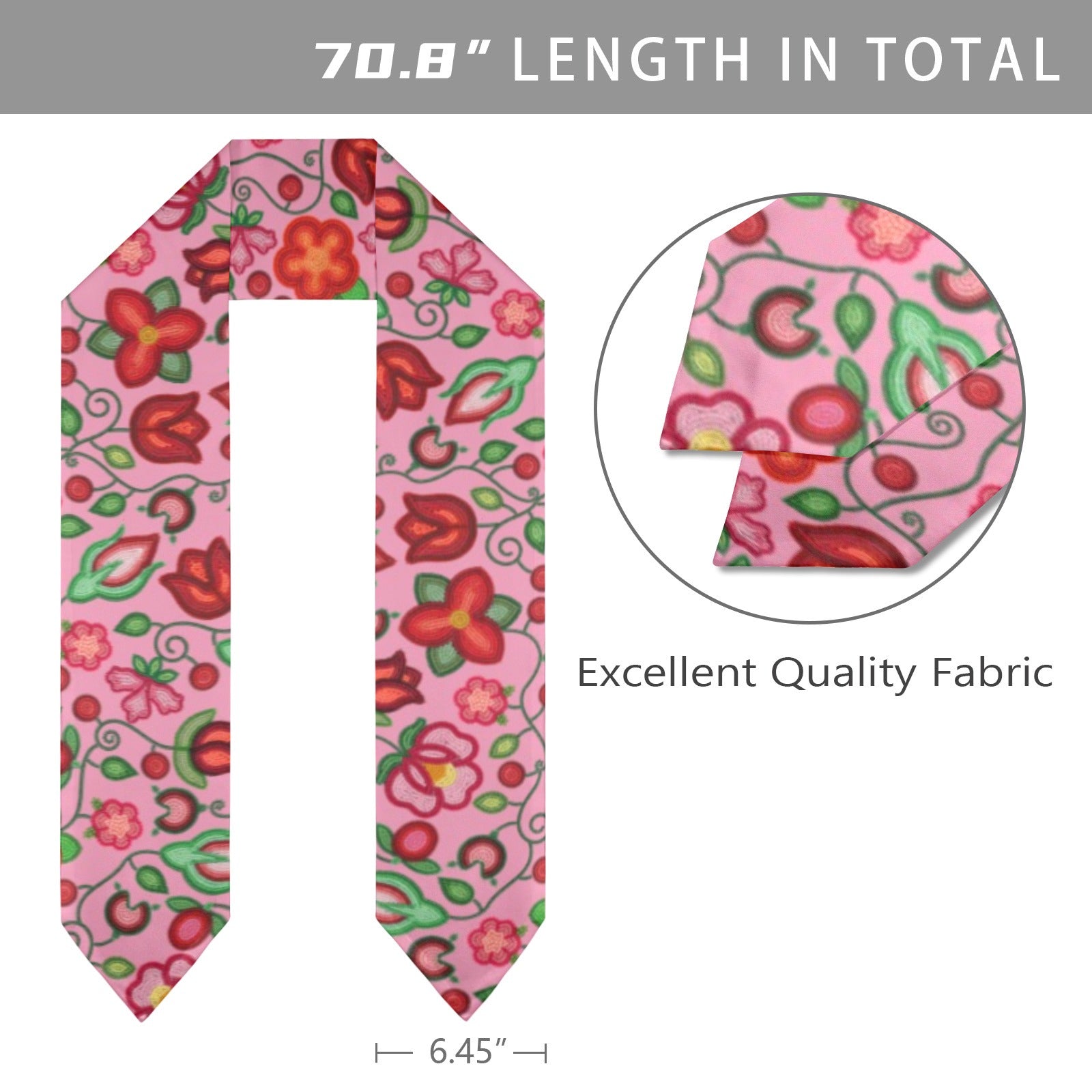 Rose Reverie Pink Graduation Stole