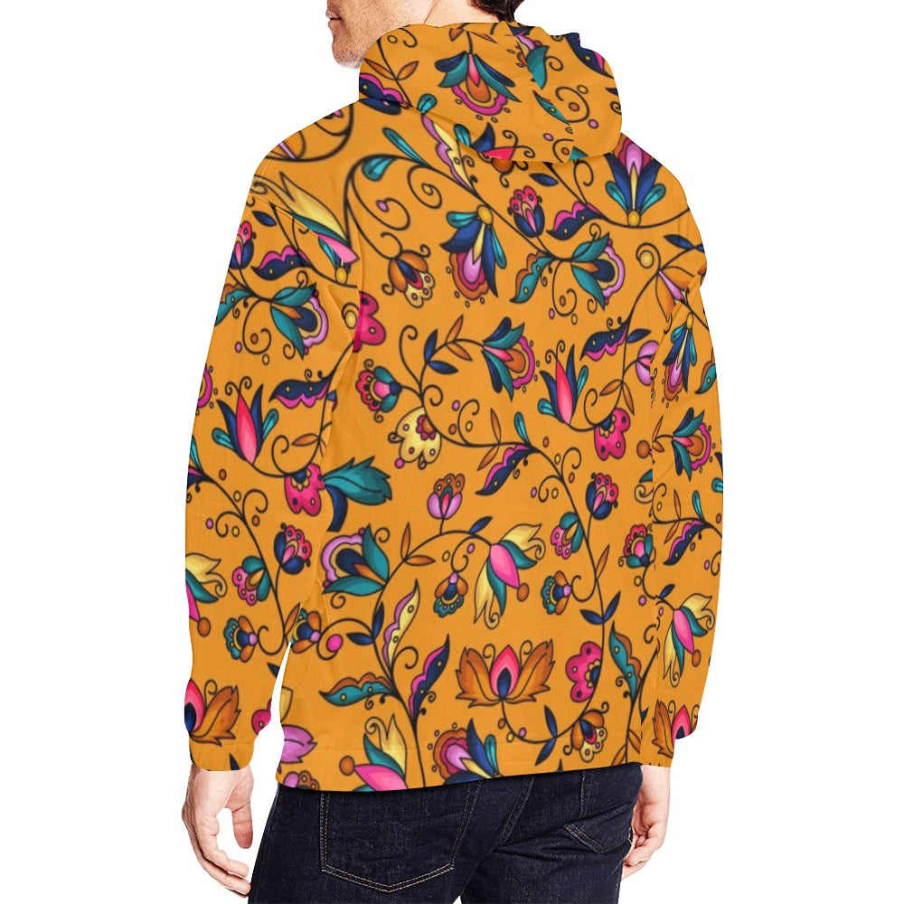 Copper Prairie Petals Orange Hoodie for Men (USA Size)