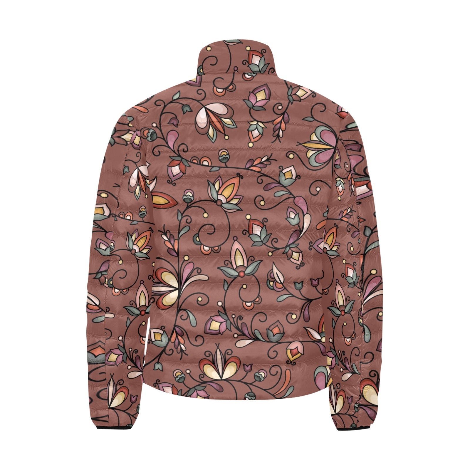 Burnt Sky Petals Brown Men's Padded Jacket