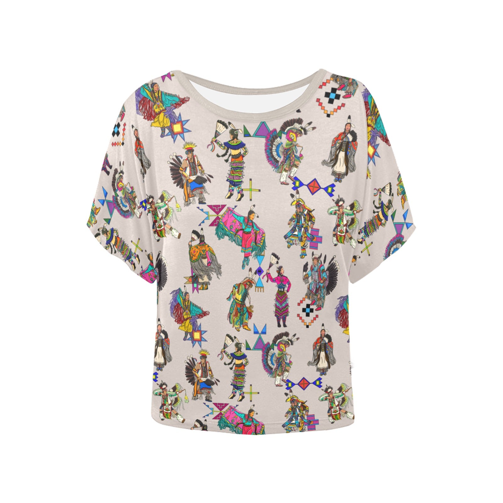Grand Entry Dancers Muslin Women's Batwing-Sleeved Blouse T shirt