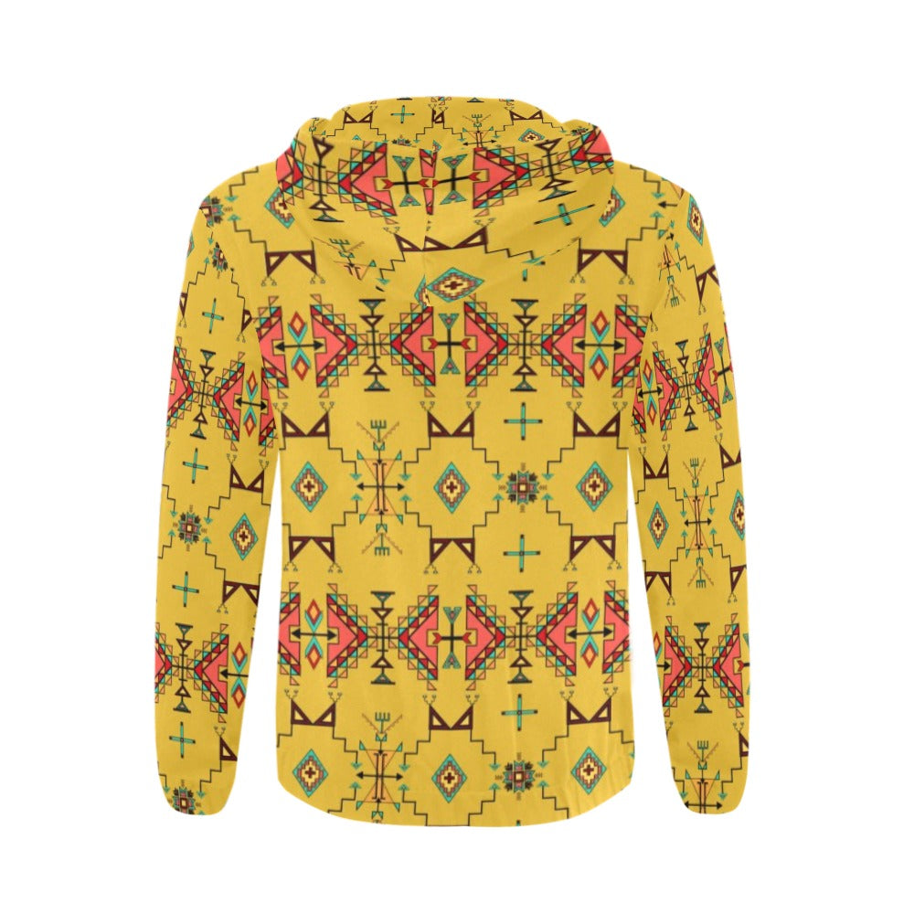 Thunder Flight Yellow Men's Zipper Hoodie