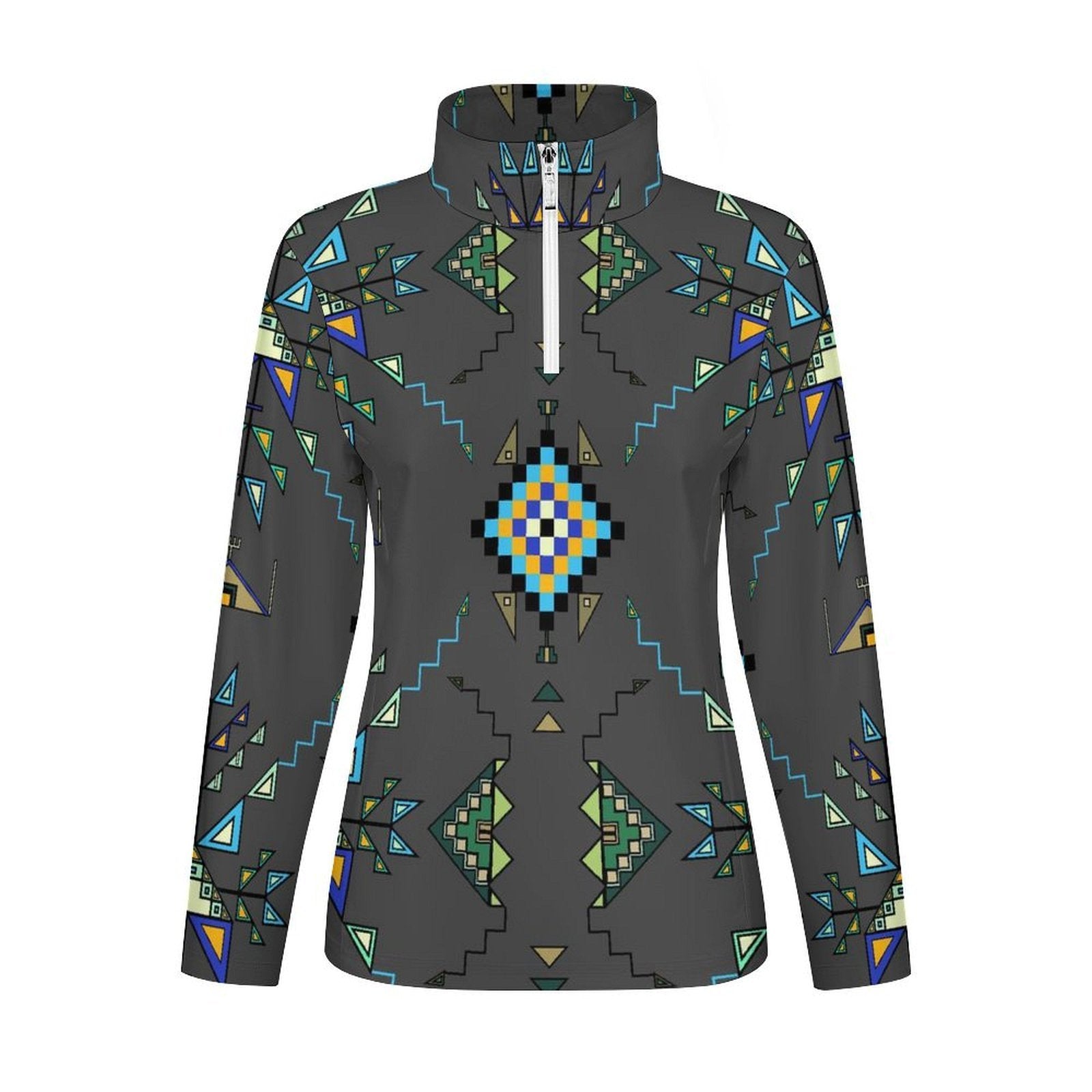 Bear Shield Dark Gray Long Sleeve Yoga Shirt