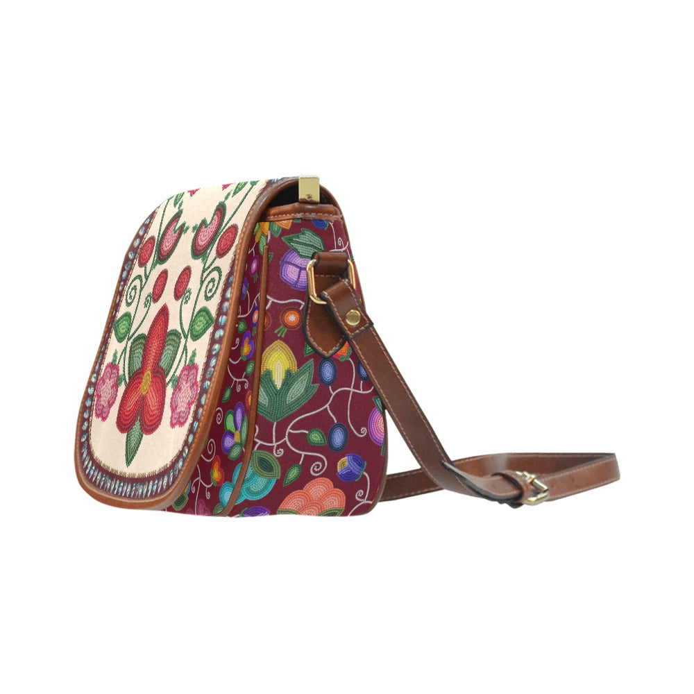 Beaded Offering Cream Saddle Bag/Large