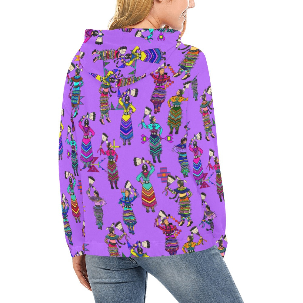 Women's Jingle Dancers Purple Hoodie for Women (USA Size)