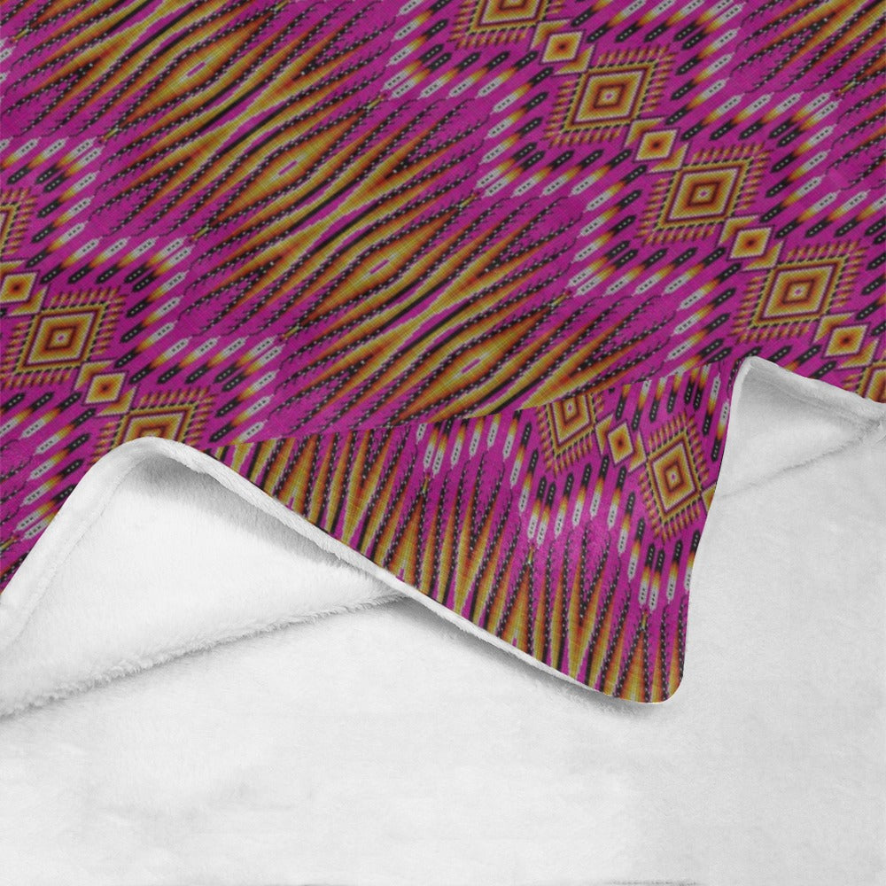 Fire Feather Pink Ultra-Soft Micro Fleece Blanket 50"x60"