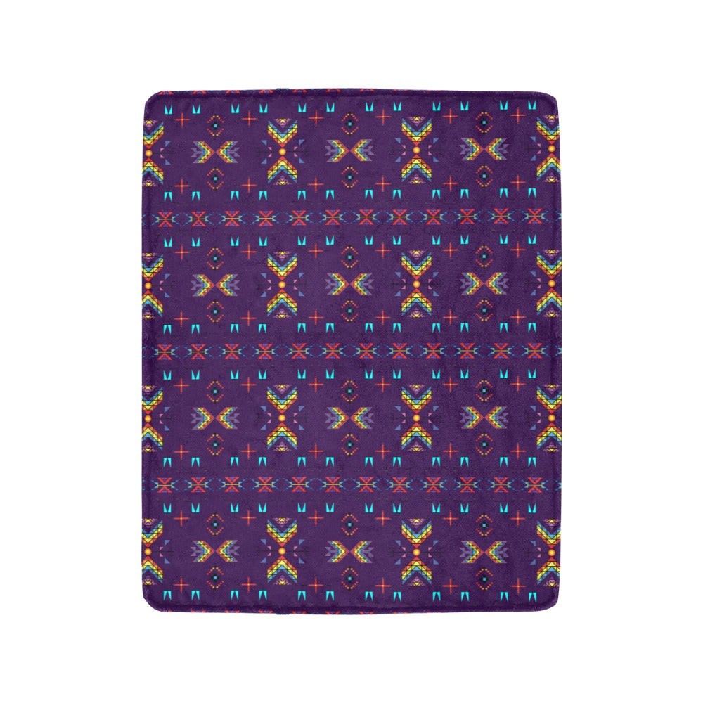 Rainy Chief Rainbow Dark Purple Ultra-Soft Micro Fleece Blanket 40"x50"