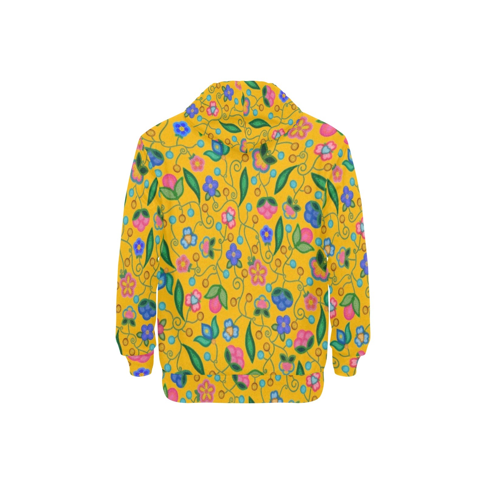 Skyberry Serenade Yellow Men's Long Sleeve Fleece Hoodie
