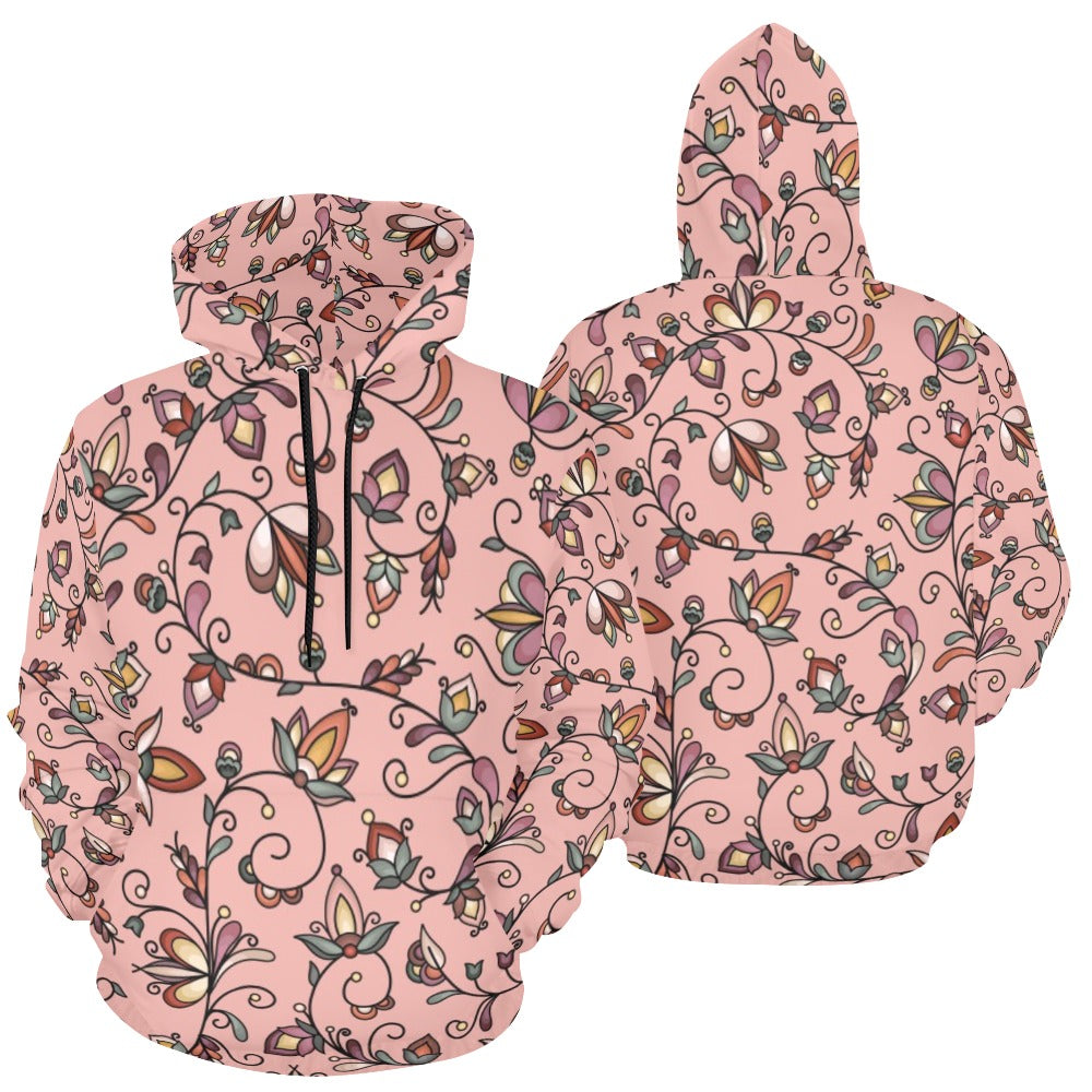 Burnt Sky Petals Peach Hoodie for Men (USA Size)