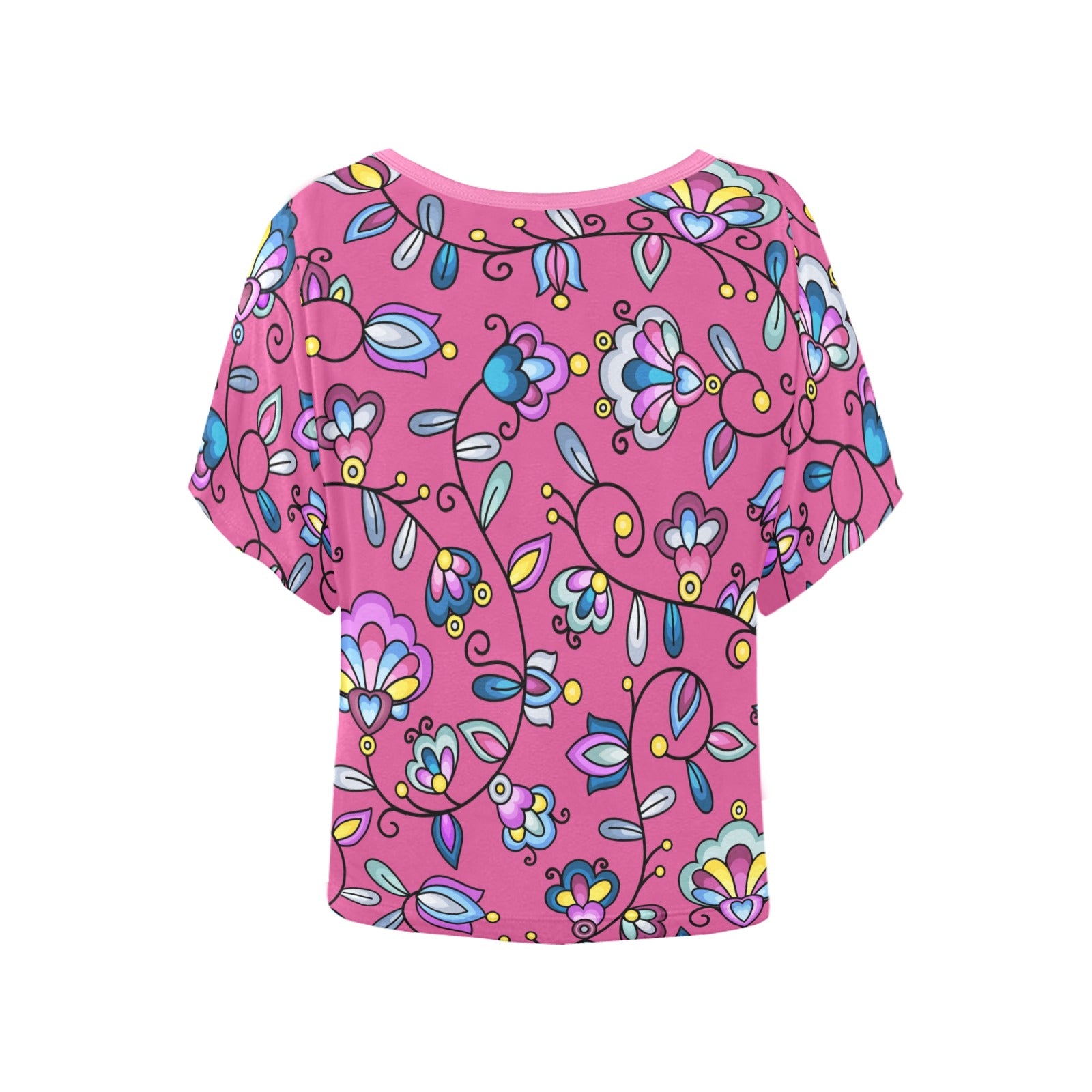 Autumn Bundle Blessing Pink Women's Batwing-Sleeved Blouse T shirt