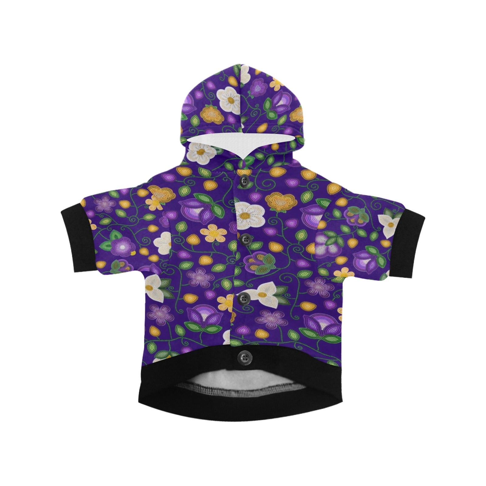 Midnight Moss Bloom Aubergine Pet Dog Hoodie