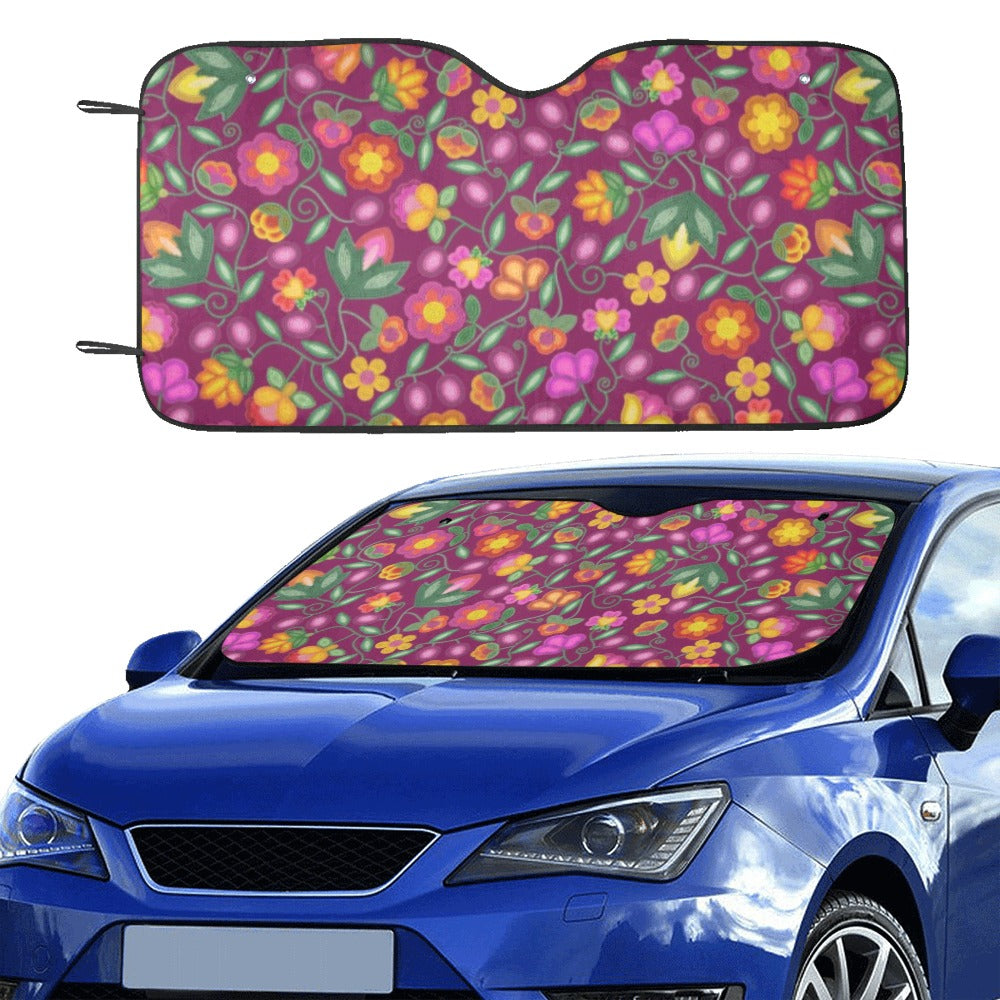 Boreal Bounty Dark Magenta Car Sun Shade 55"x30"