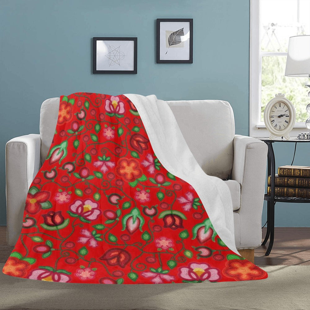 Rose Reverie Red Ultra-Soft Micro Fleece Blanket 60"x80"