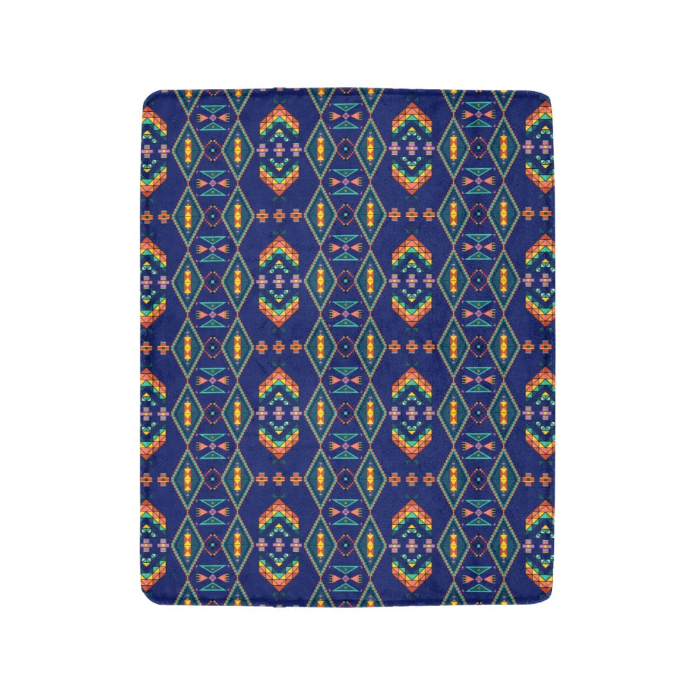 Travois Tipi Blue Ultra-Soft Micro Fleece Blanket 40"x50"