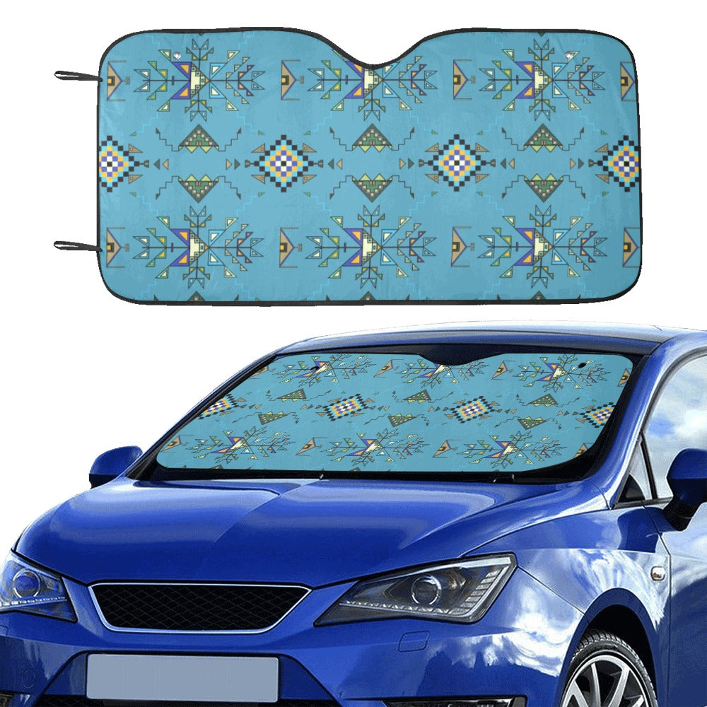 Bear Shield Blue Car Sun Shade 55"x30"