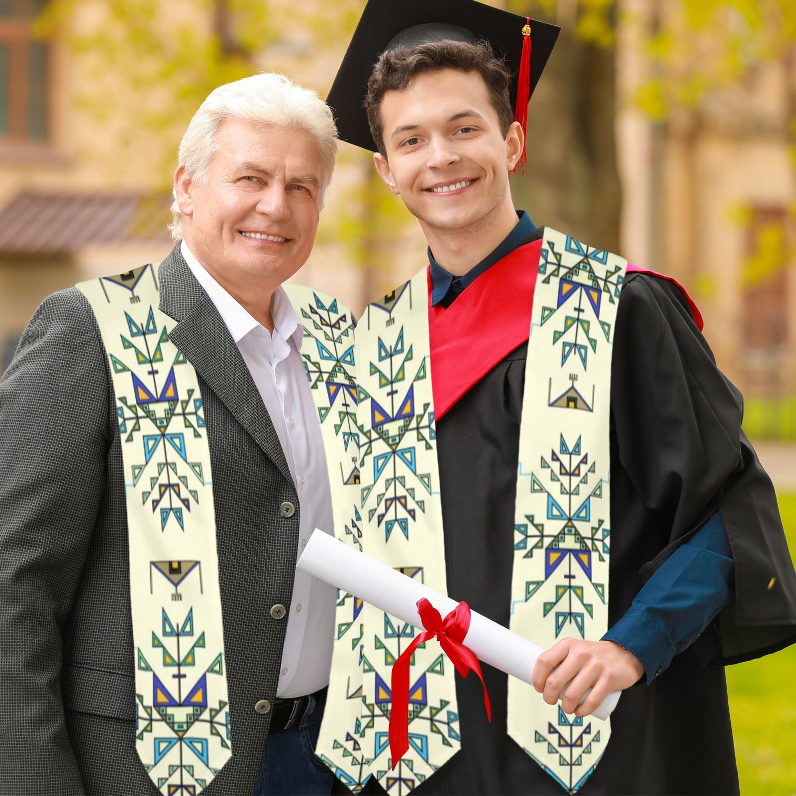 Bear Shield Cream Graduation Stole