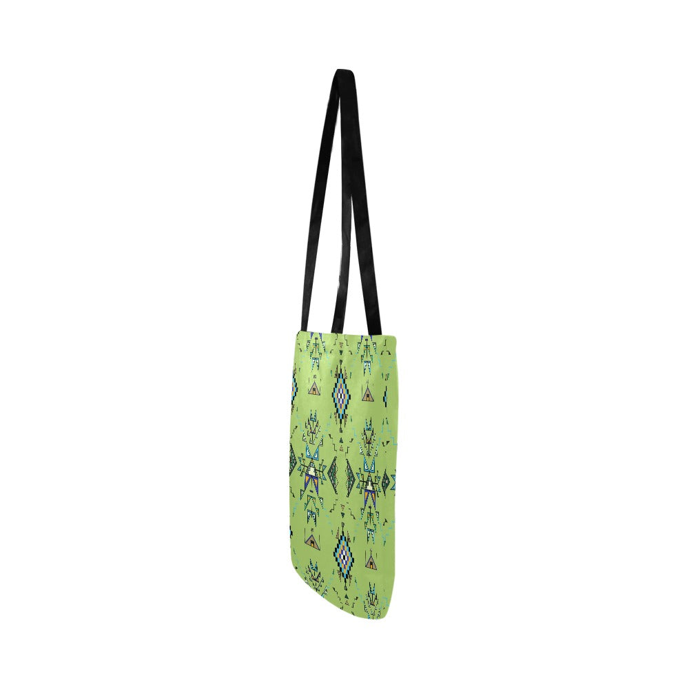 Bear Shield Green Reusable Shopping Bag  (Two sides)