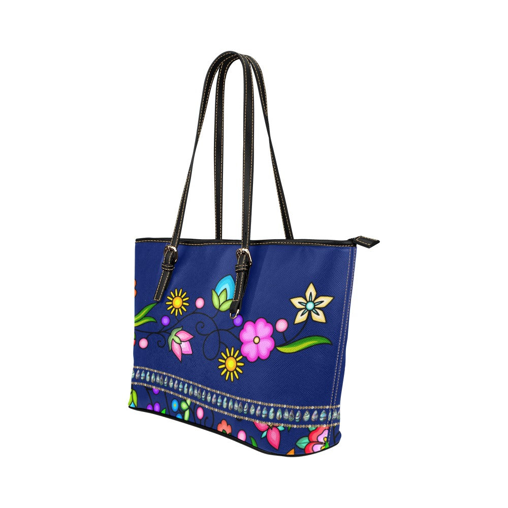 Grandmother Legacy Dark Blue Leather Tote Bag/Large