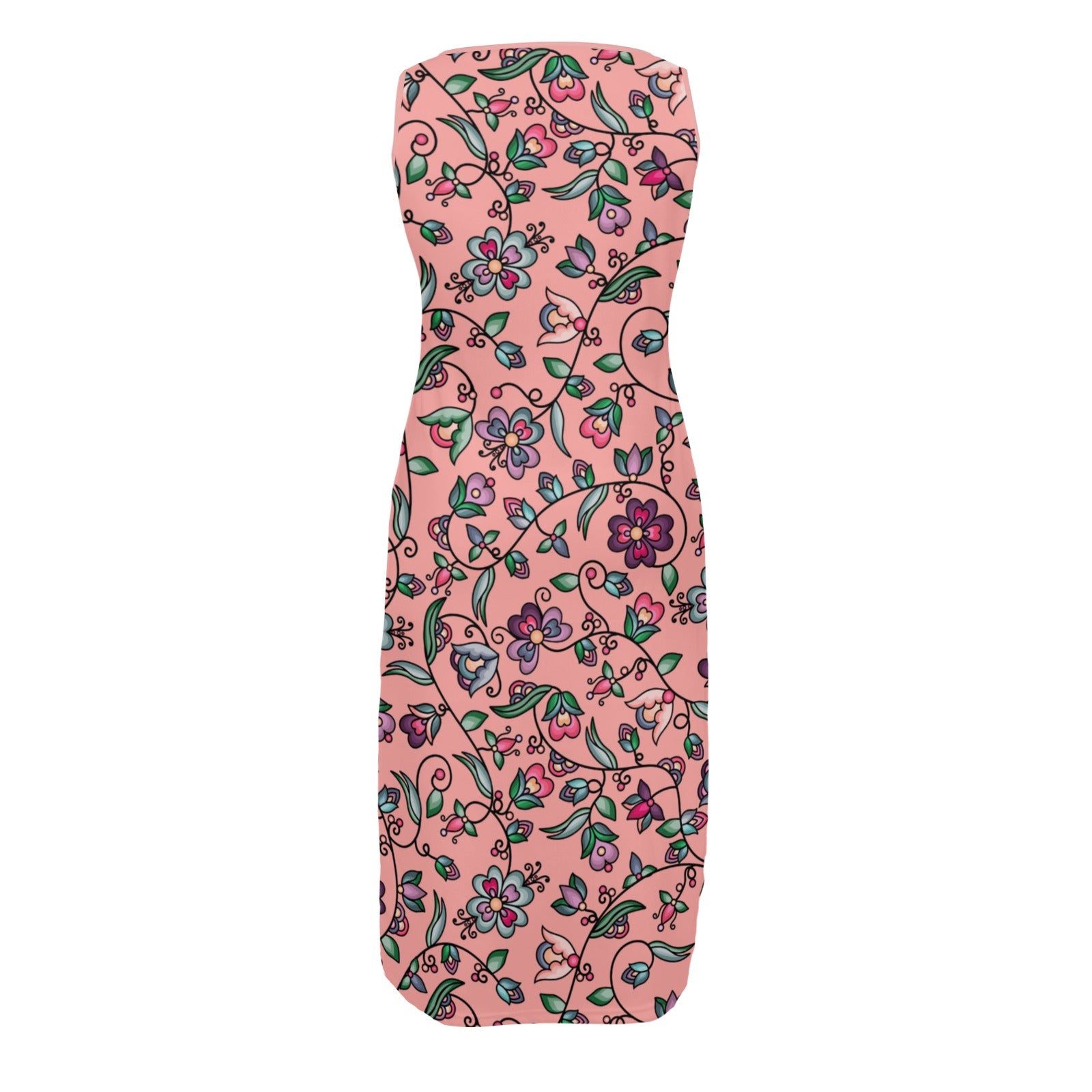 Amber Evening Garland Peach Phaedra Sleeveless Open Fork Long Dress