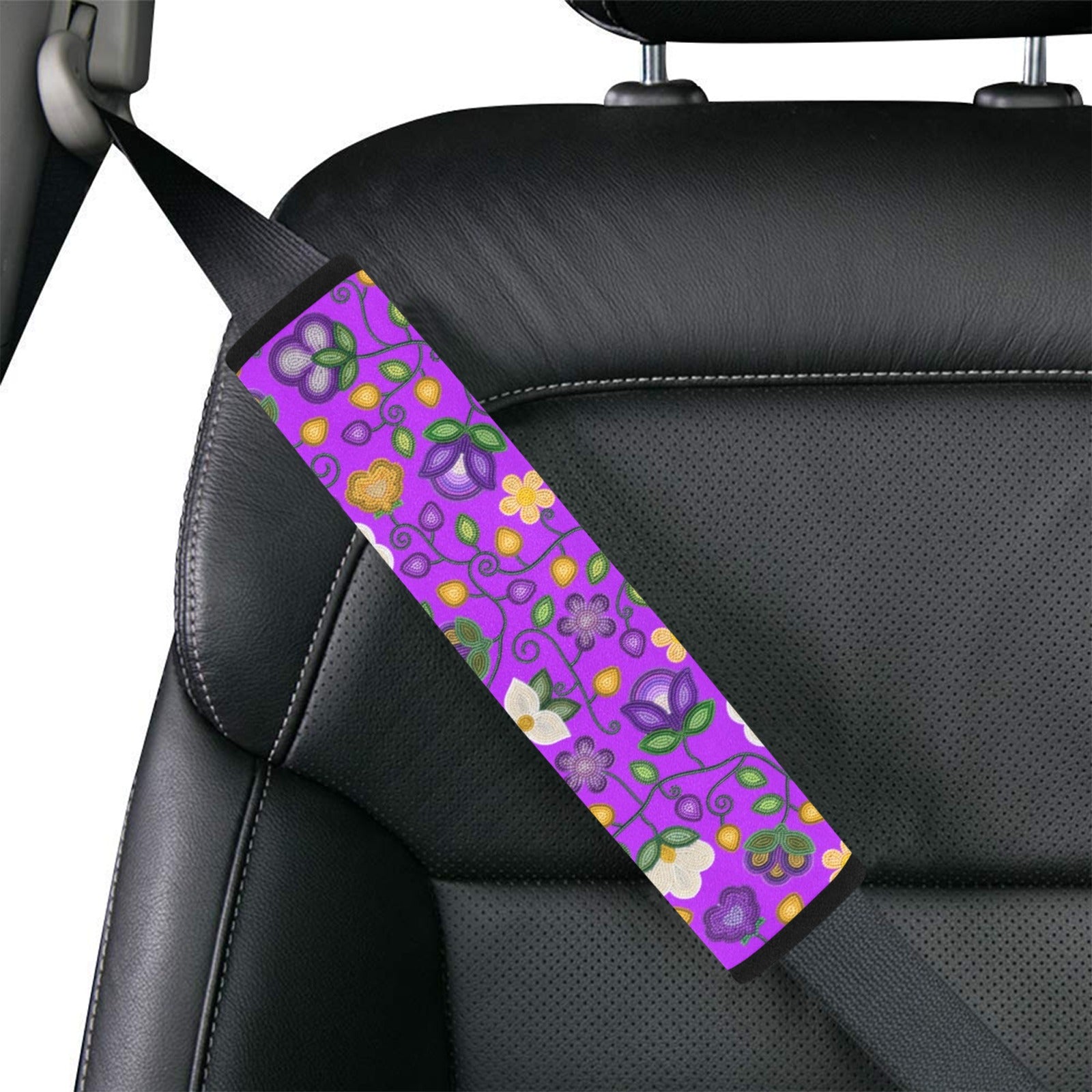 Midnight Moss Bloom Purple Car Seat Belt Cover 7''x12.6'' (Pack of 2)