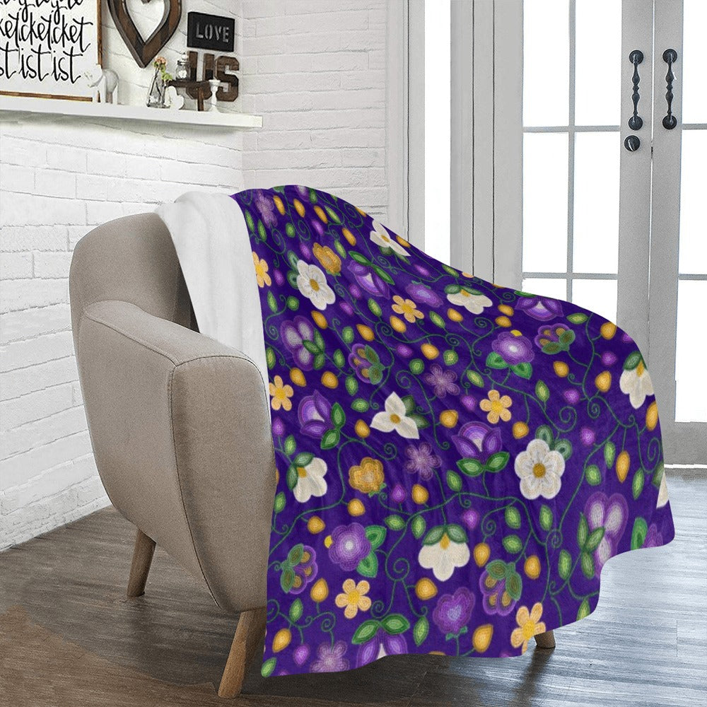 Midnight Moss Bloom Aubergine Ultra-Soft Micro Fleece Blanket 50"x60"