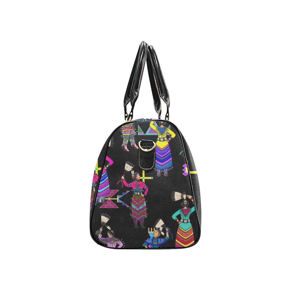 Women's Jingle Dancers Black Waterproof Travel Bag/Small