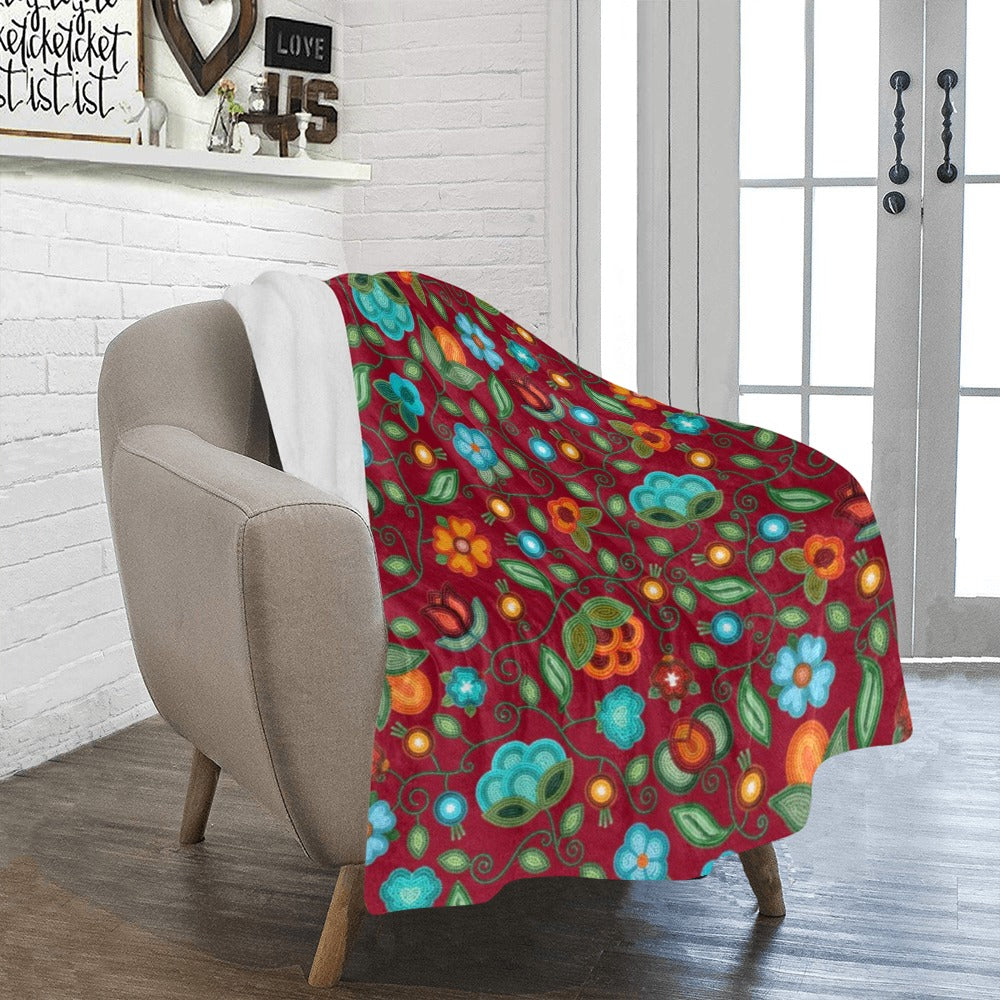 Prairie Fire Petals Red Ultra-Soft Micro Fleece Blanket 40"x50"