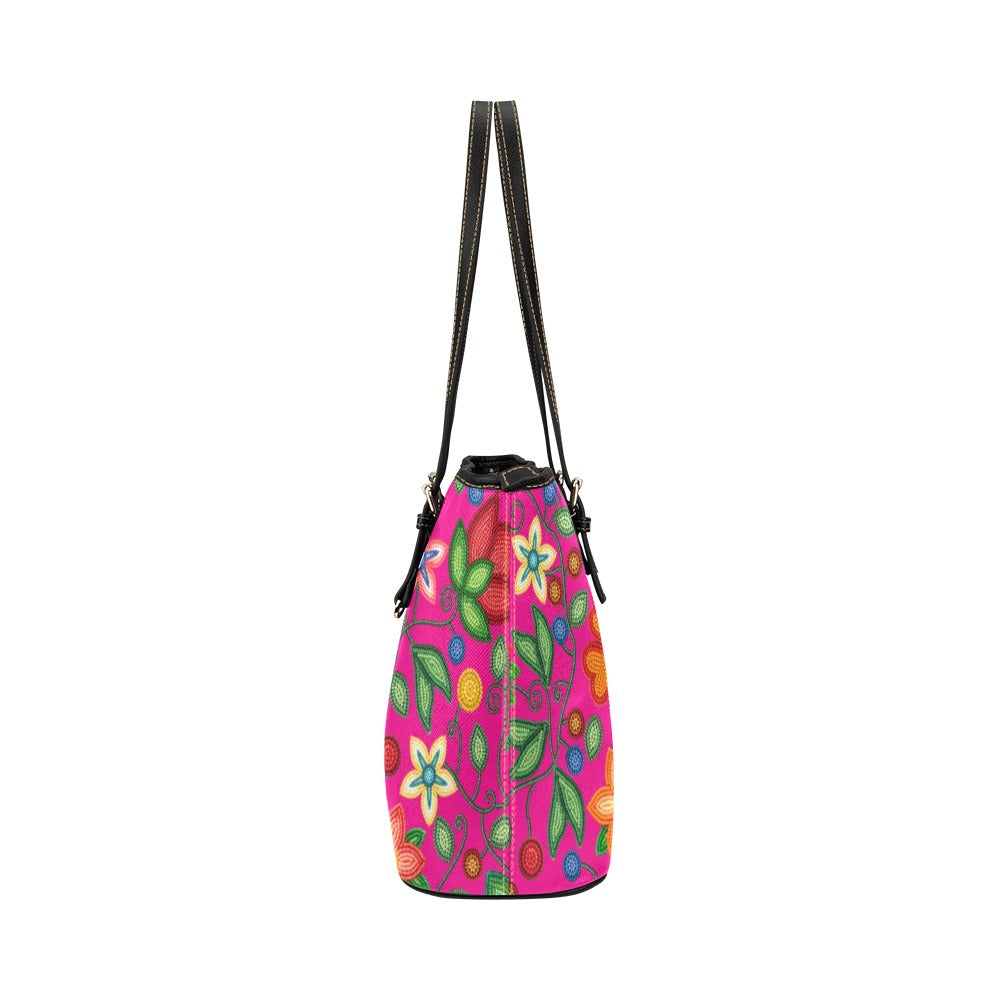 Morning Harmony Pink Leather Tote Bag/Large