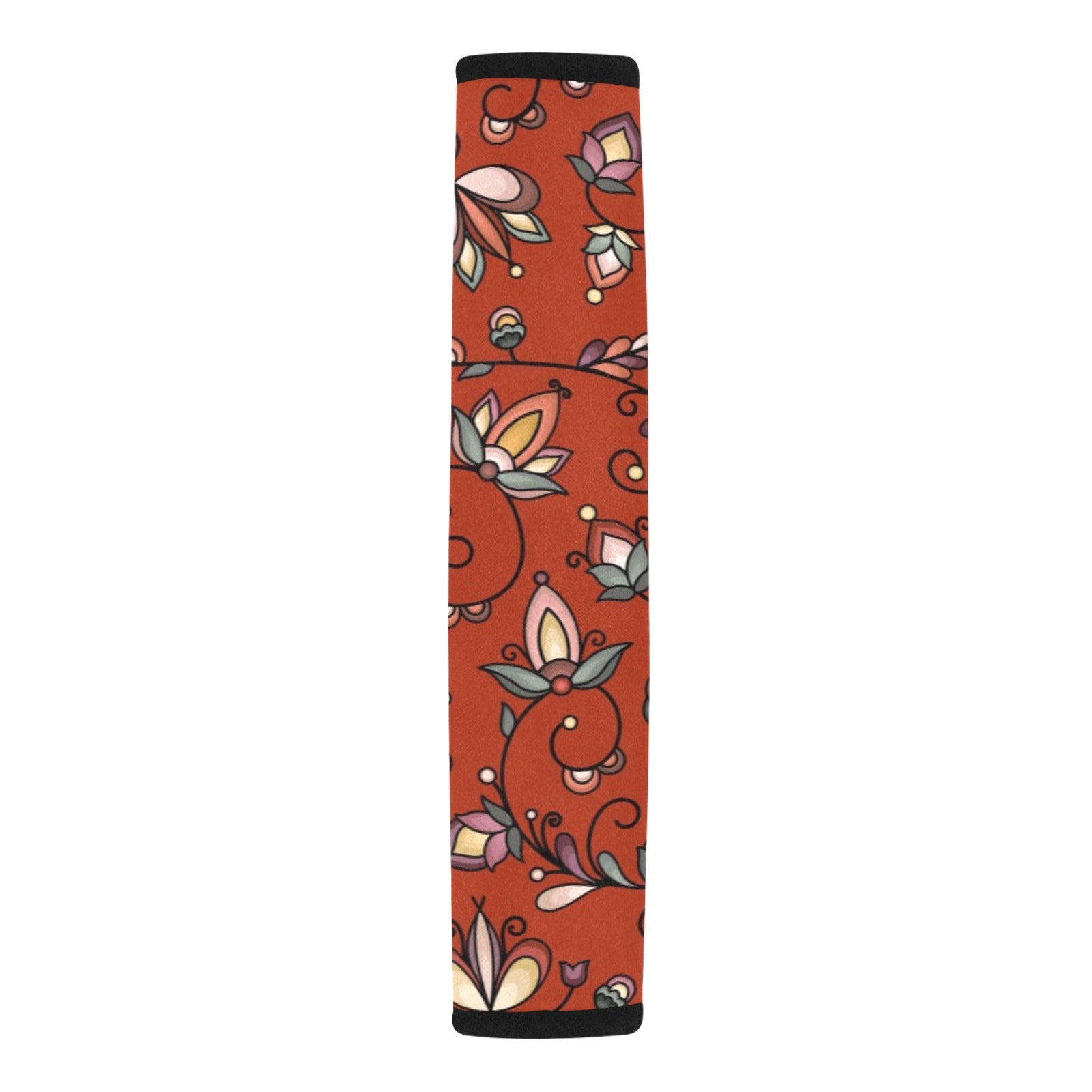 Burnt Sky Petals Red Car Seat Belt Cover 7''x12.6'' (Pack of 2)