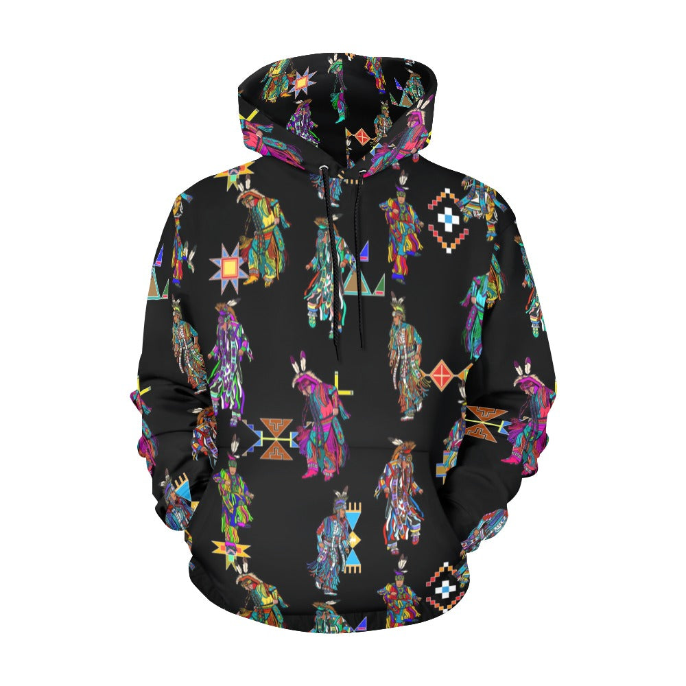 Men's Grass Dancers Black Hoodie for Men (USA Size)