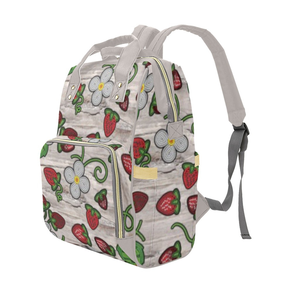 Strawberry Dreams Bright Birch Multi-Function Diaper Backpack/Diaper Bag