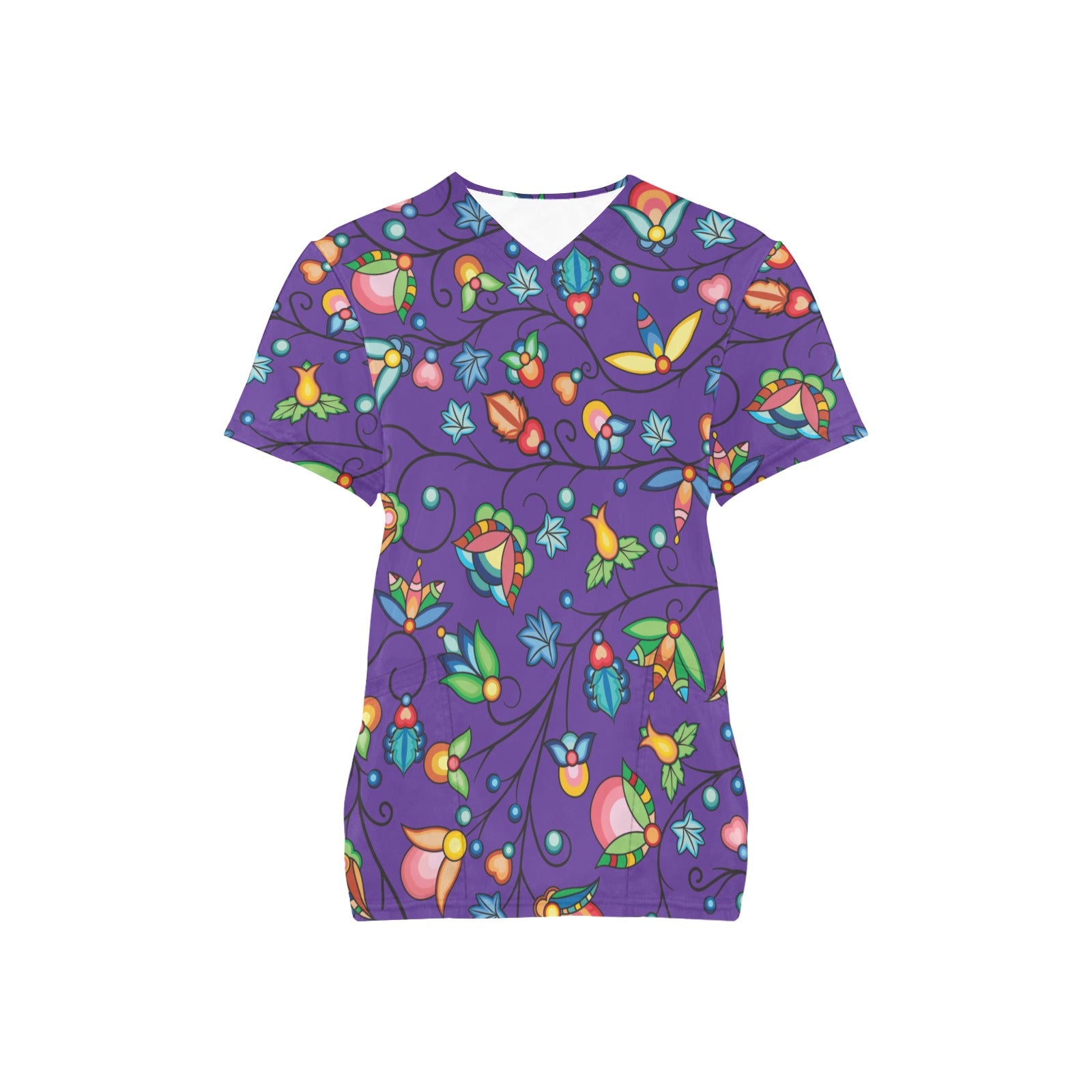 Prairie Plains Spirit Mighnight Purple Scrub Top