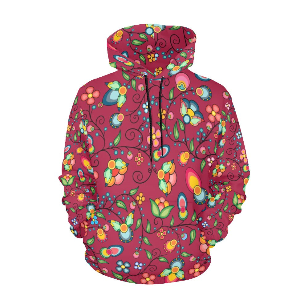 Floral Bounty Magenta Hoodie for Women (USA Size)