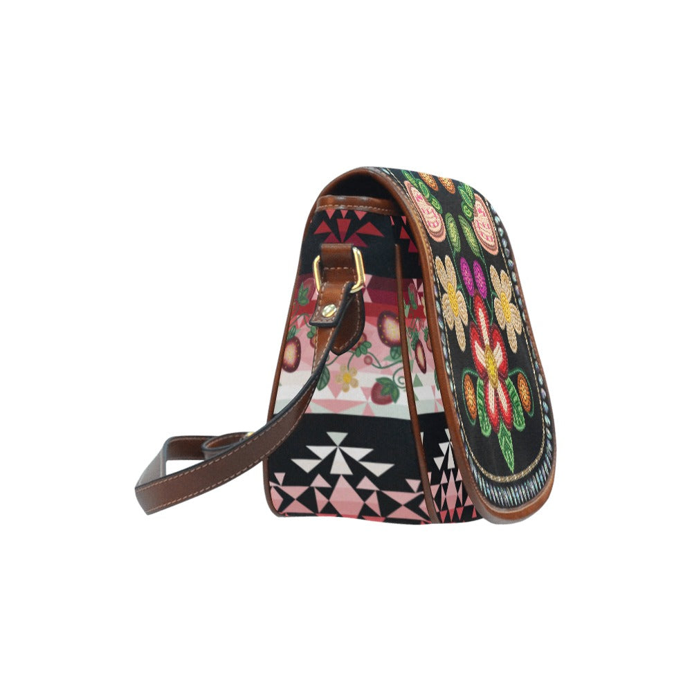 Sacred Berry Black Saddle Bag/Large