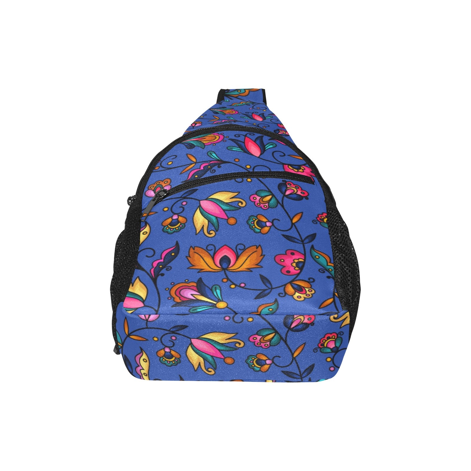 Copper Prairie Petals Blue  Chest Bag