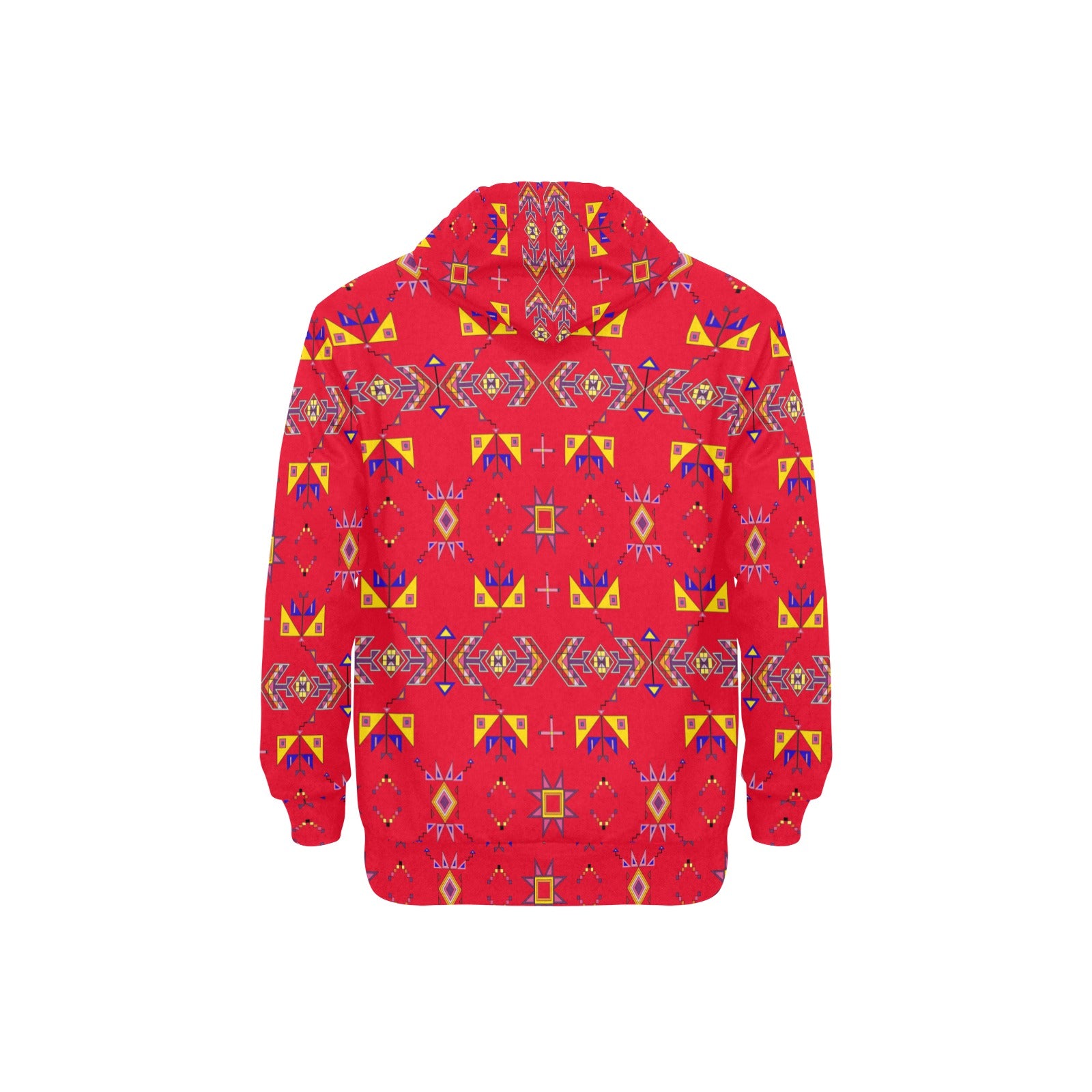 Scattered Generations Red Men's Long Sleeve Fleece Hoodie