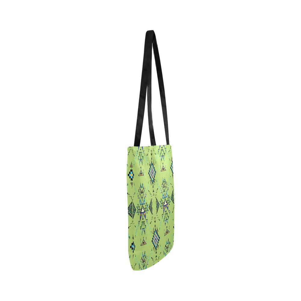 Bear Shield Green Reusable Shopping Bag  (Two sides)