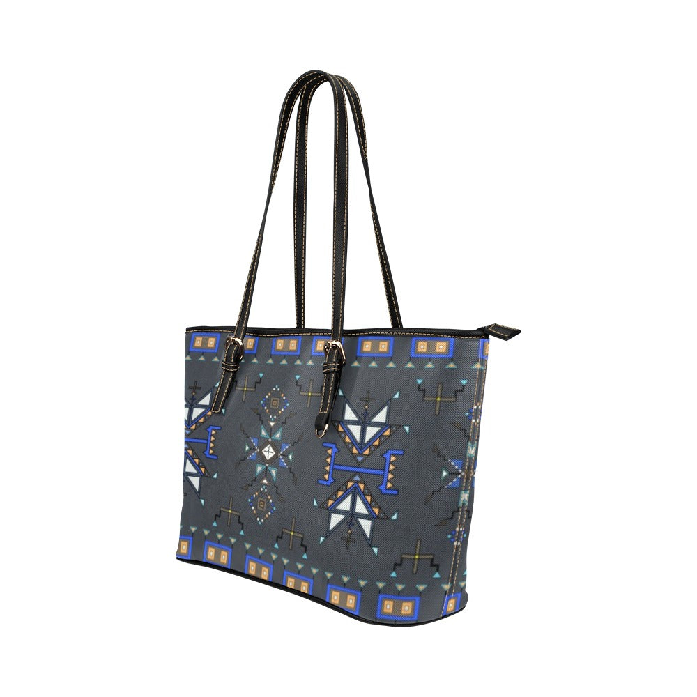 Eagle Strike Gray Leather Tote Bag/Large