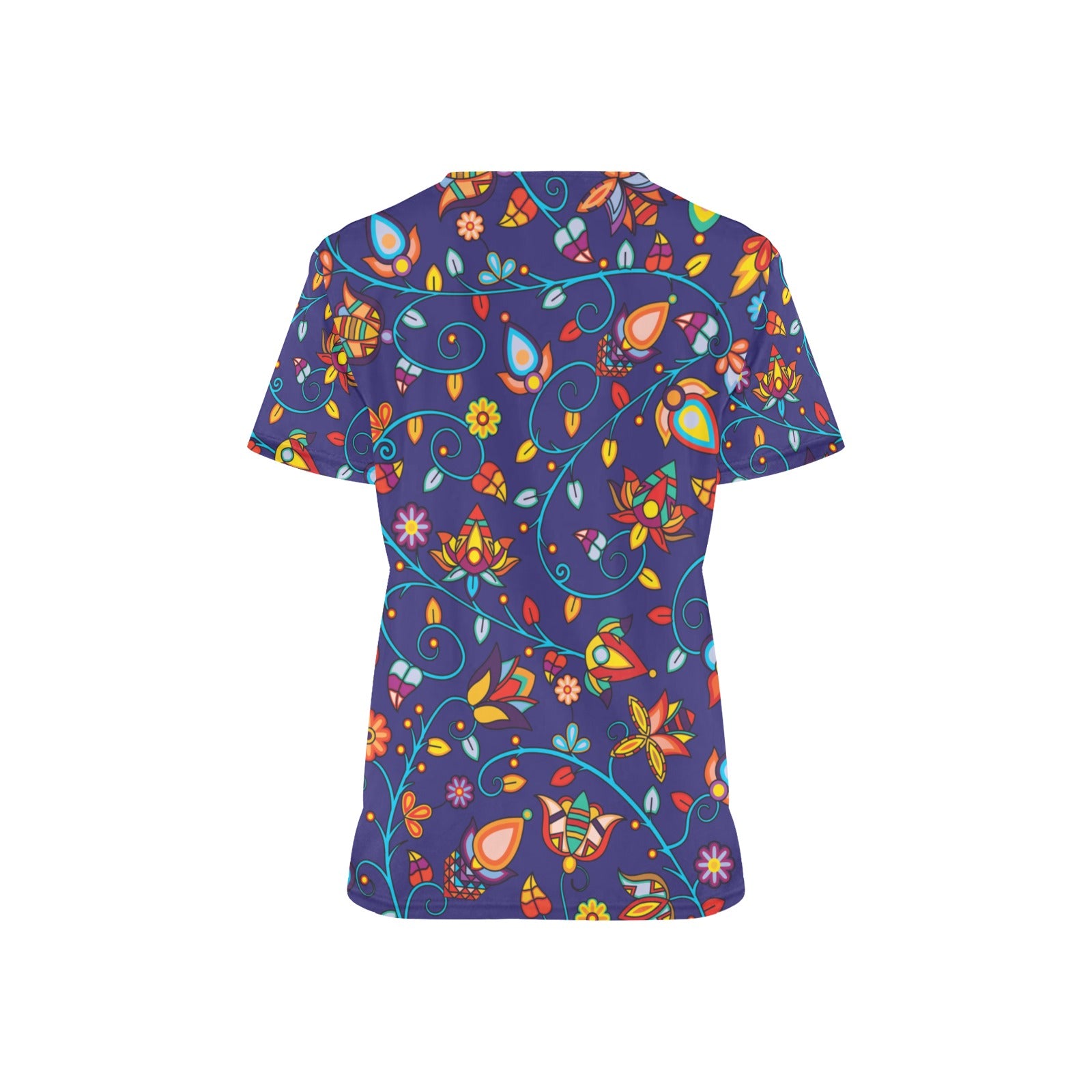 Thorny Path Blue Scrub Top