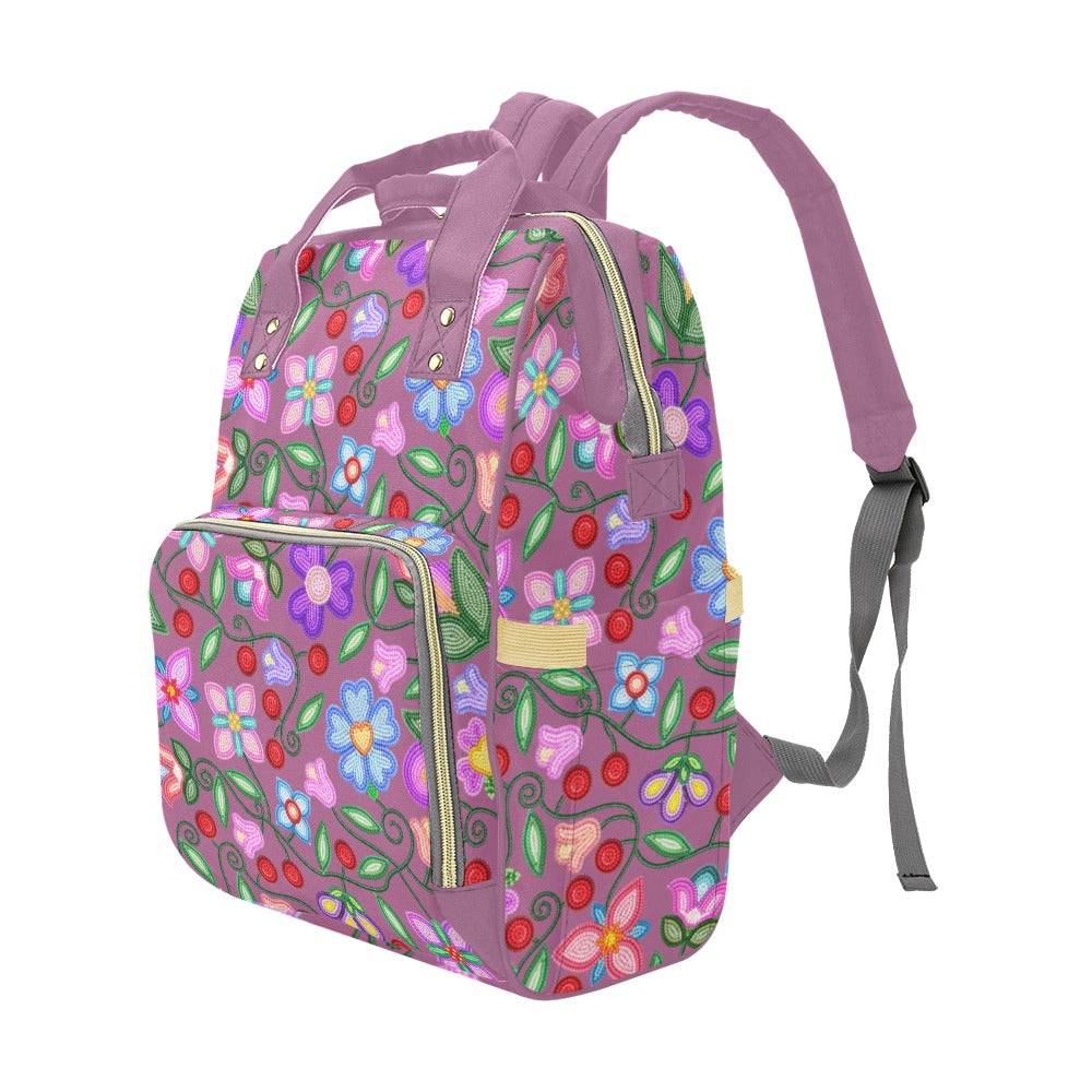 Petal Harmony Dusty Rose Multi-Function Diaper Backpack/Diaper Bag