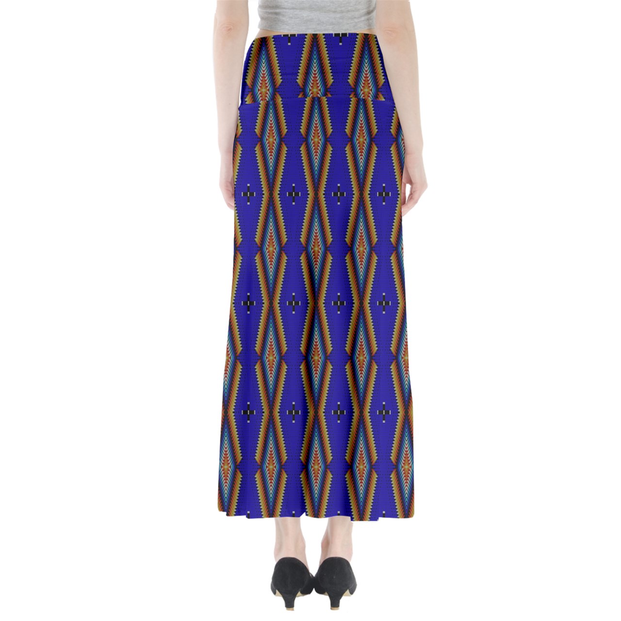 Diamond in the Bluff Blue Full Length Maxi Skirt