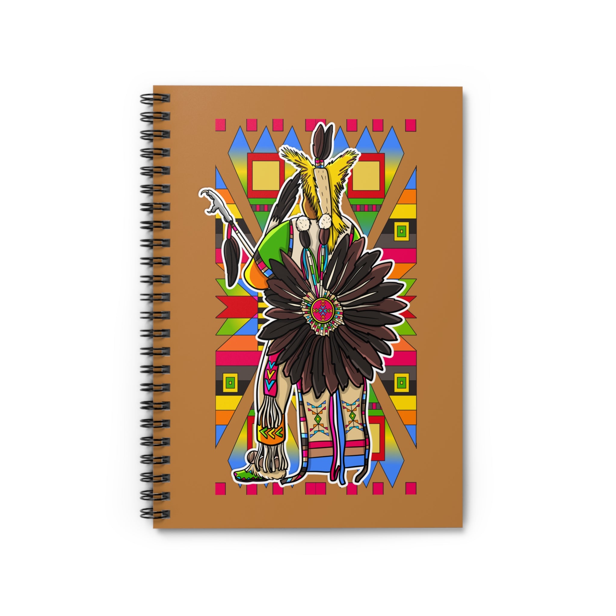 Traditional Powwow Man Dancer 5 Spiral Notebook