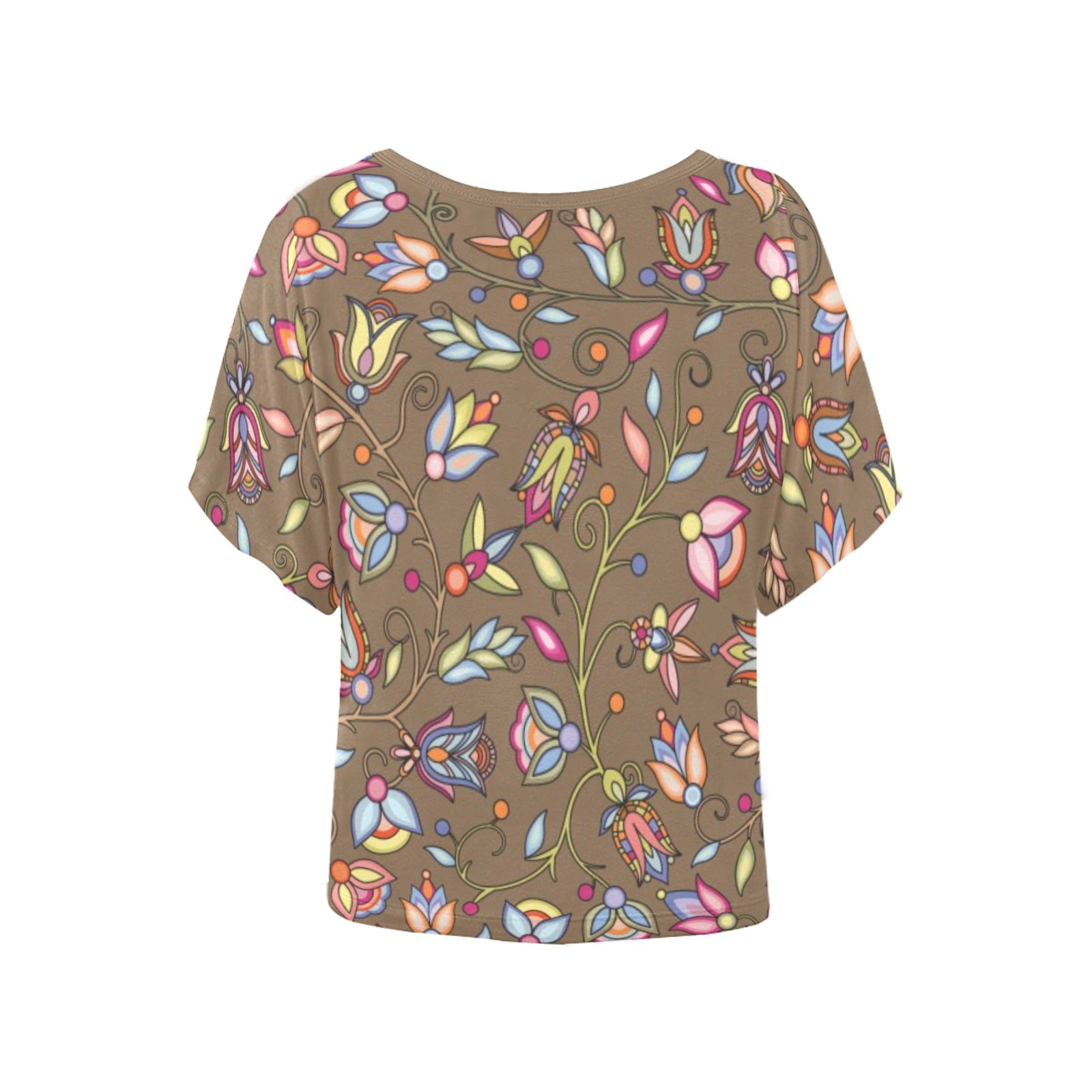 Buffalo Bloom Earth Song Women's Batwing-Sleeved Blouse T shirt