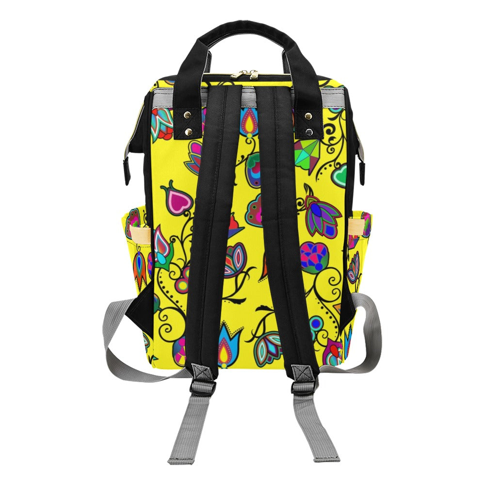 Indigenous Paisley Yellow Multi-Function Diaper Backpack