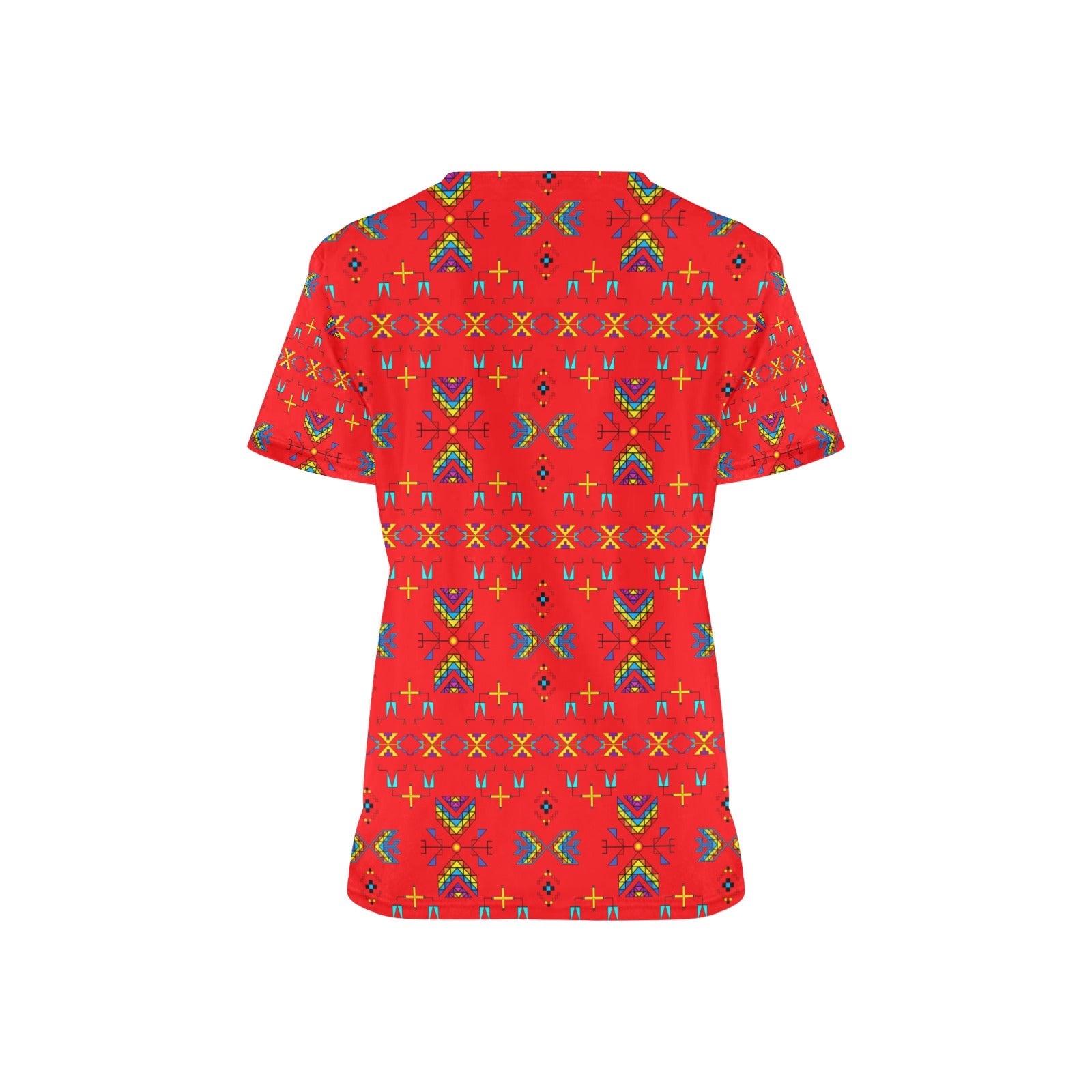Rainy Chief Rainbow Red Scrub Top