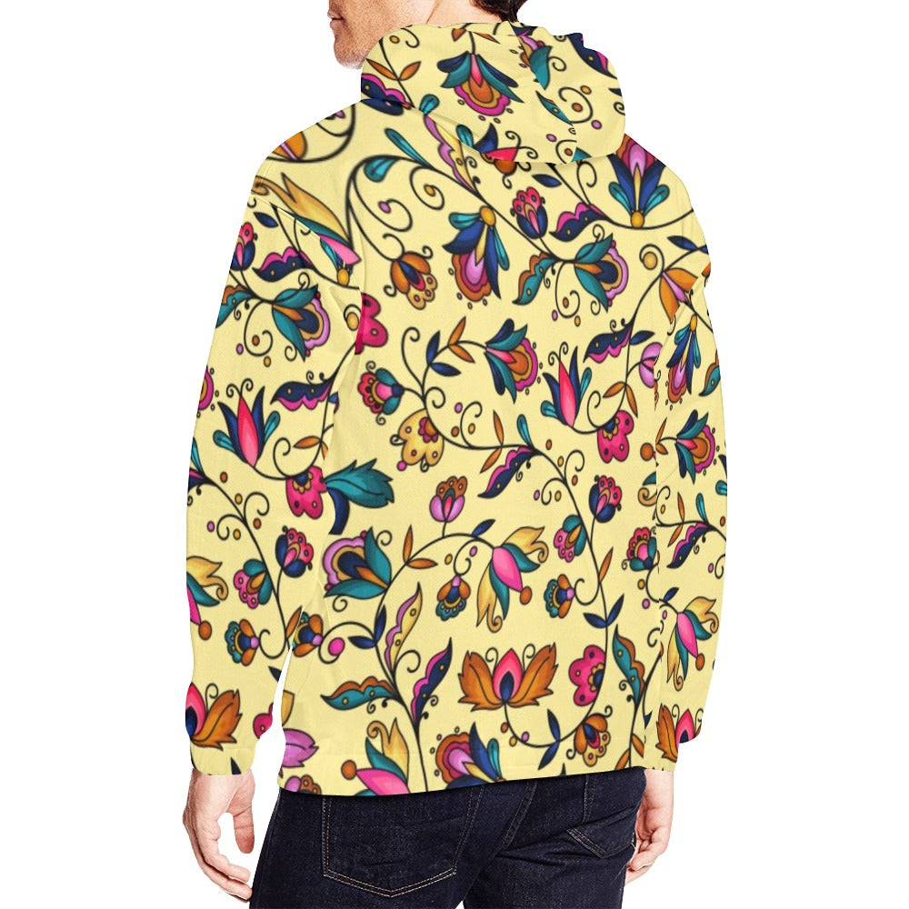 Copper Prairie Petals Yellow Hoodie for Men (USA Size)