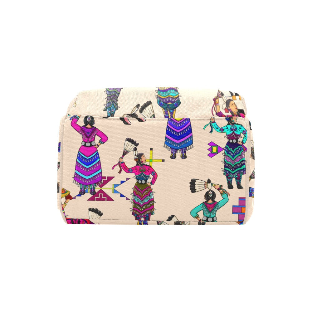 Women's Jingle Dancers Muslin Multi-Function Diaper Backpack/Diaper Bag