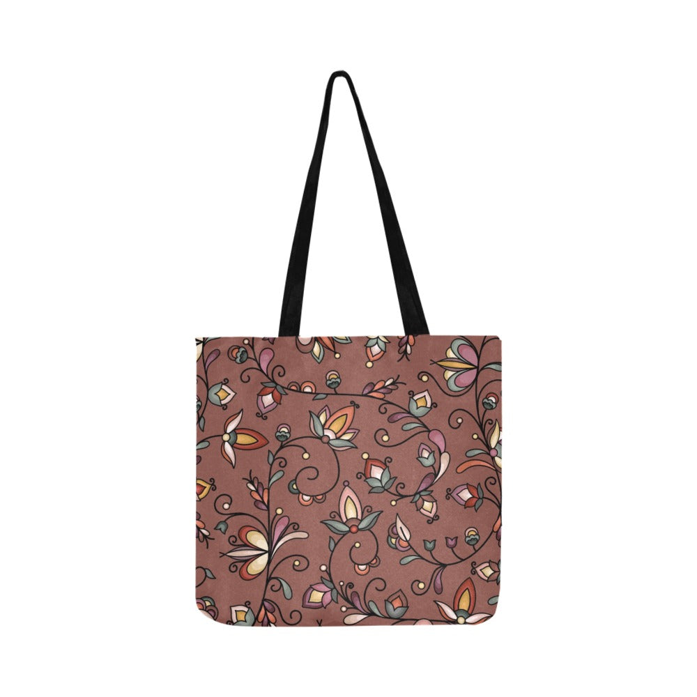 Burnt Sky Petals Brown Reusable Shopping Bag (Two sides)