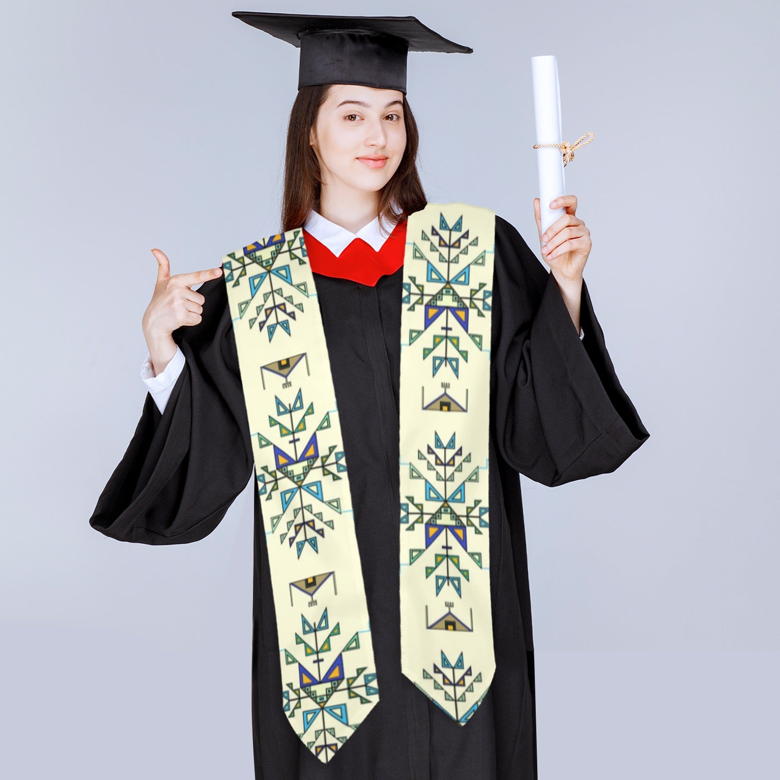 Bear Shield Cream Graduation Stole